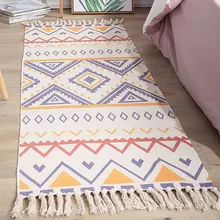 Ретро богемный хлопок и лен ручной тканый ковер с бахромой напольный коврик дверной гобелен для спальни декоративное одеяло ковер для гостиной