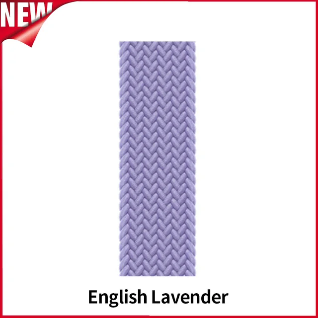 Braided Solo Loop For Apple Watch Band Se 76543 40mm 44mm Elastic Bracelet Strap on Smart Series 38mm 42mm 41mm 45mm Accessories 35 English Lavender