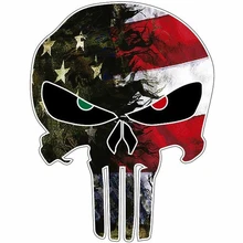 DAWASARU Personality Sunscreen USA Flag Camo Small Punisher Skull Reflective Personalized Car Stickers Motorcycle Decals 11X14CM 6zstickers sugar skulls reflective stickers decals waterproof sunscreen motogp x15