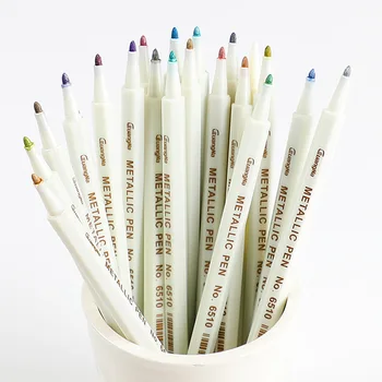 

20pcs Acrylic Paint Highlighting Drawing Signature Graffiti Permanent Art Metallic Color Marker Pen Canvas Painting Water Based