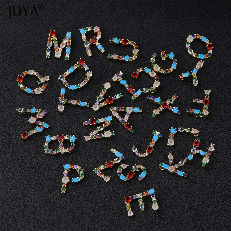 Горячая Мода Цвет циркон горный хрусталь 26 Подвески с буквами для DIY ожерелья ювелирных изделий