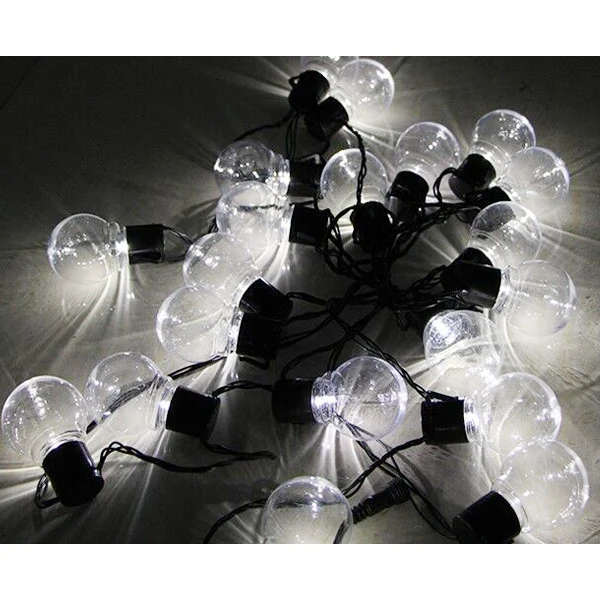 Transparent White AC 110V 220V LED Bulbs String 3M 6M Led Globe Fairy Lights Christmas Outdoor Wedding Party Patio Yard Decorative Light Lawn Lamp - Emitting Color: Transparent White
