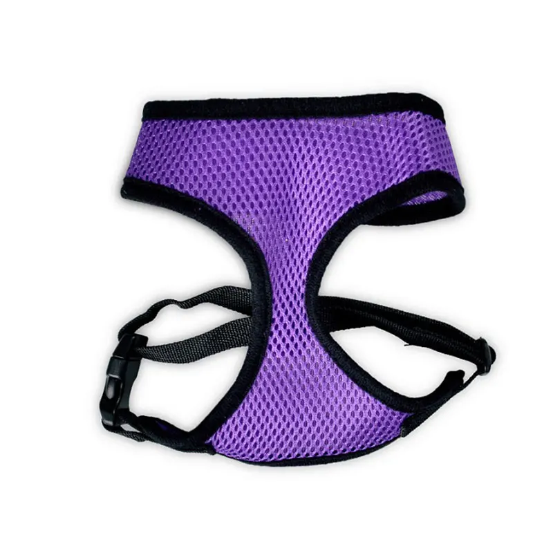 Purple Собака не тянуть мягкой сетчатой ткани регулируемый жгут поводок с зажимом - Цвет: Purple