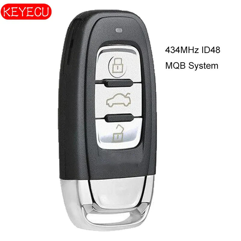 KEYECU MQB умный дистанционный ключ 3 кнопки Fob 434 МГц ID48 для Audi(MQB) A1 A3 Q3L Q2L