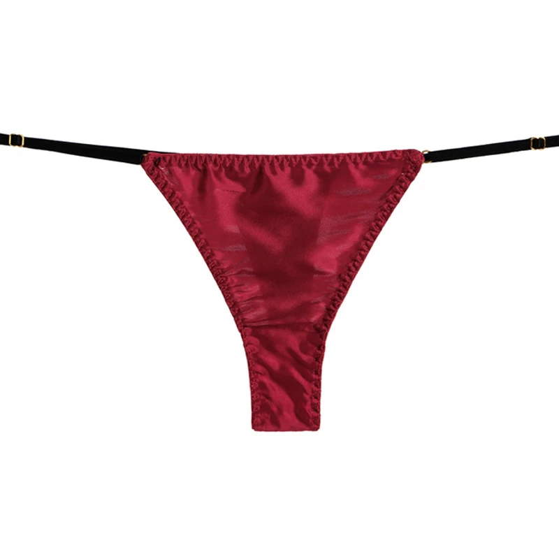 

Women Low Waist briefs Silk Comfortable Breathable Sexy Triangle Brief Underwear ladies solid color lingerie