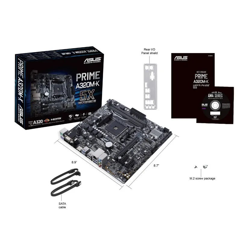 ASUS PRIME A320M-K A320M AMD A320 DDR4 3200MHz 32 ГБ/сек. M.2 HDMI SATA 6 USB 3 0 может поддерживать R3 R5 R7