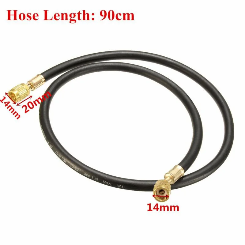 

36inch 3ft AC 800PSI Refrigeration Charging Hose Guage HVAC 1/4 SAE R410a R134a