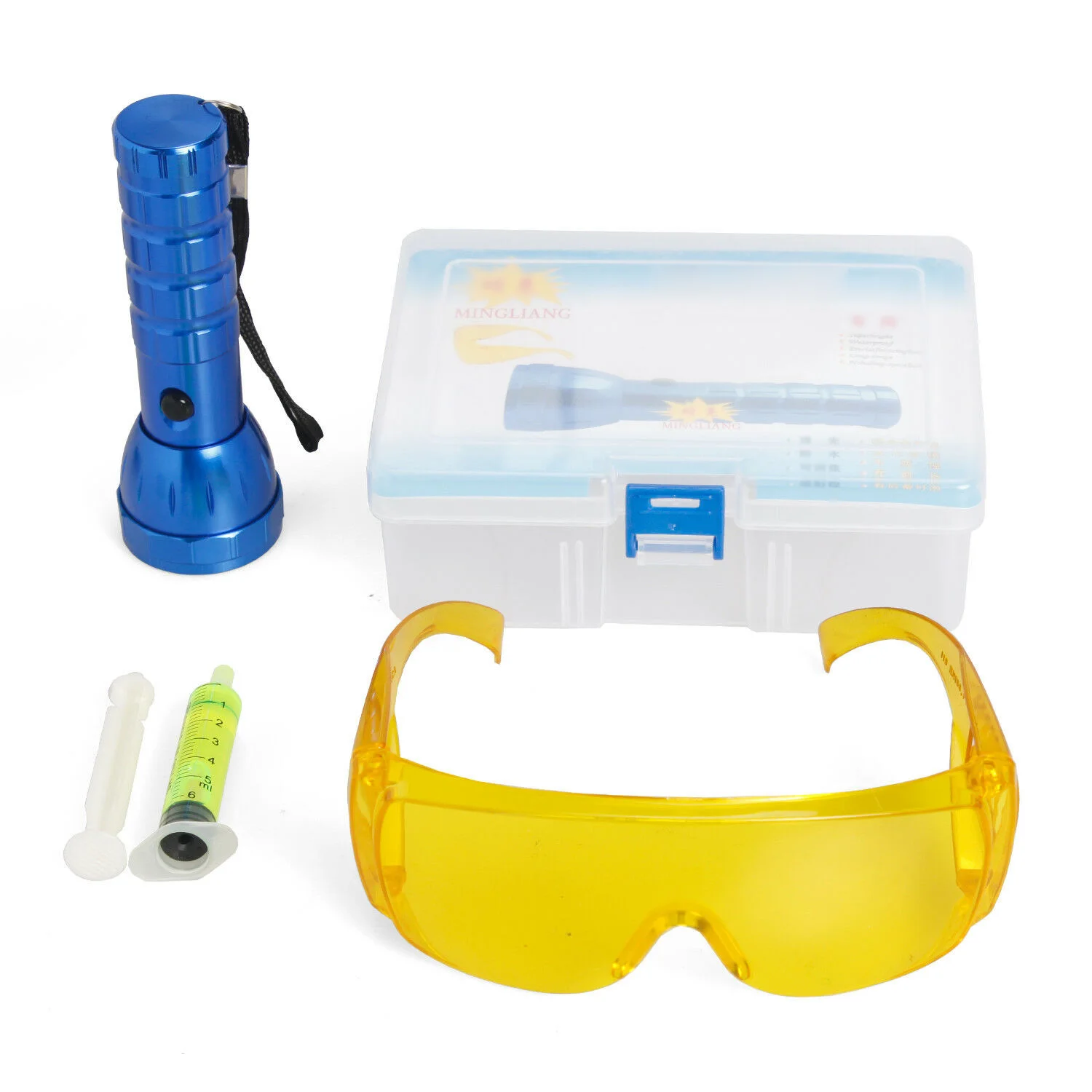Светодиодный светильник-вспышка& защитные очки& УФ-детектор утечки HVAC A/C детектор жидкого газа