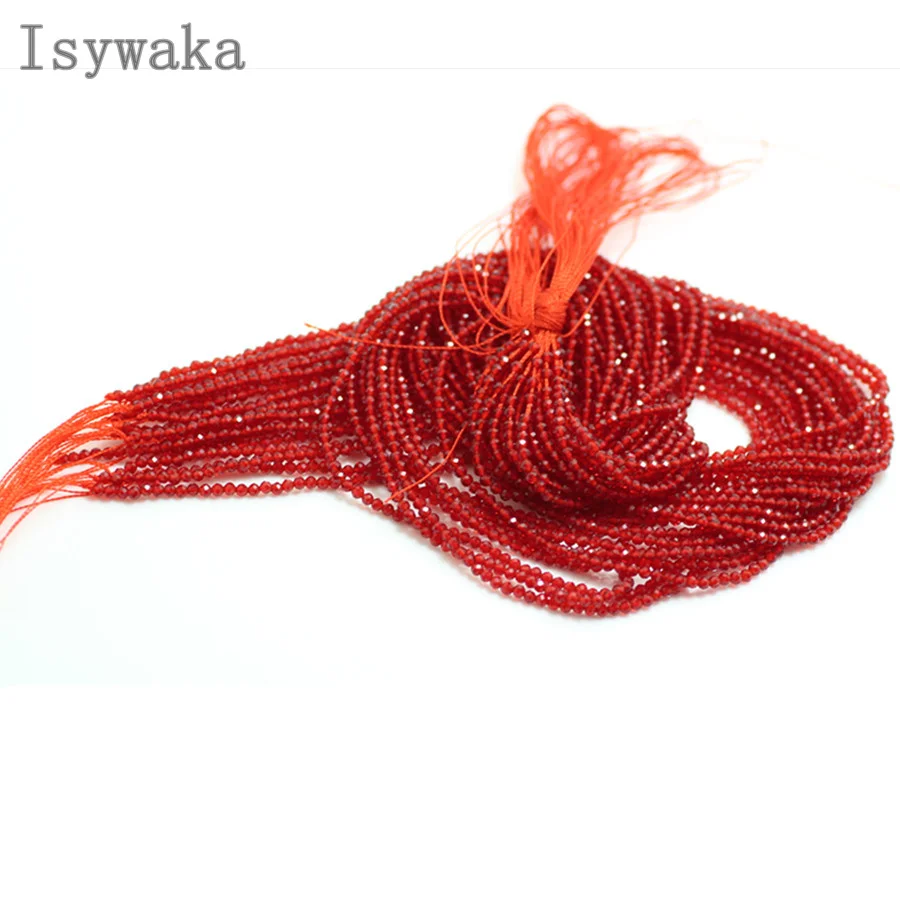 Red Isywaka гранат красный 2 мм 170 шт индийские кристаллические граненые бусины футбольные круглые стеклянные бусины для рукоделия - Цвет: Red