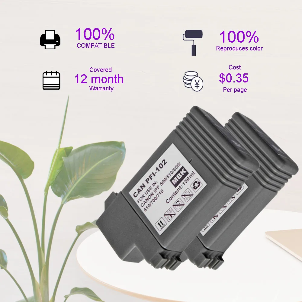 Совместимый картридж с чернилами PFI-102 pfi 102 для Canon iPF500 510 iPF700 710 720 760 iPF650 655 iPF750 755 iPF600 605 610 принтер