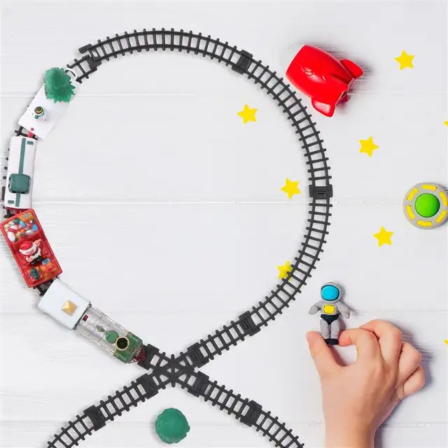 Christmas Electric Rail Train Toy Kids Electric Train Toy With Box Educational Game Boys Toys For Children Kids Christmas Gift 6