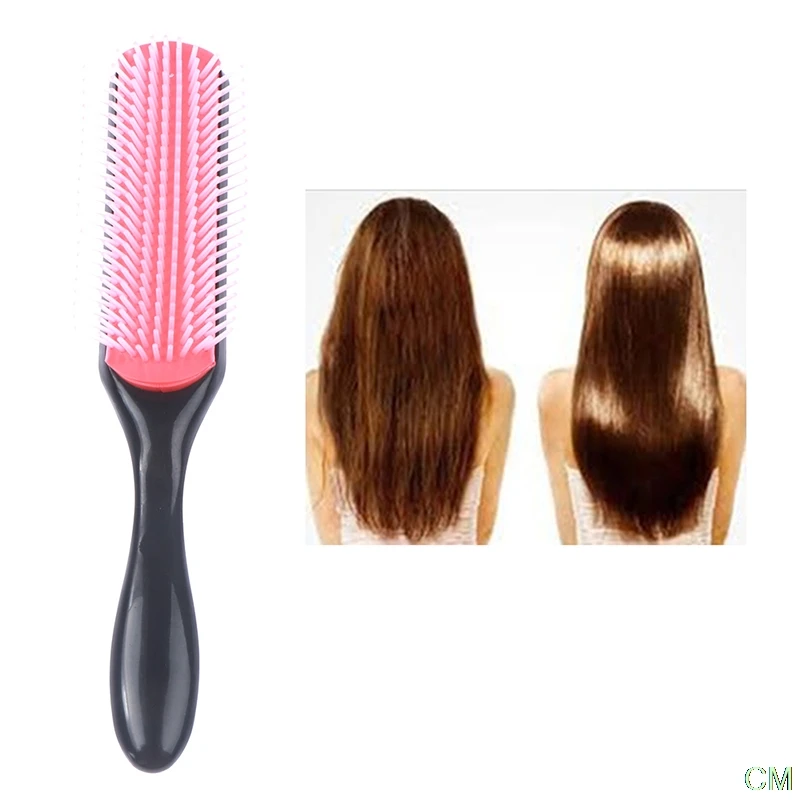 Denman-cepillo de pelo para peluquería, herramienta de 9 filas para desenredar, masajeador de cuero cabelludo, peine de pelo húmedo y rizado liso para salón de peluquería