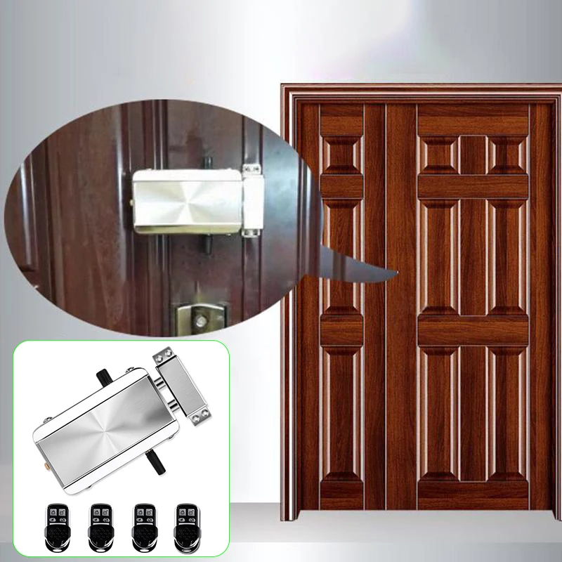 

Home Smart Lock Security Wireless Electric Door Lock Keyless W/ 4 Remote Control