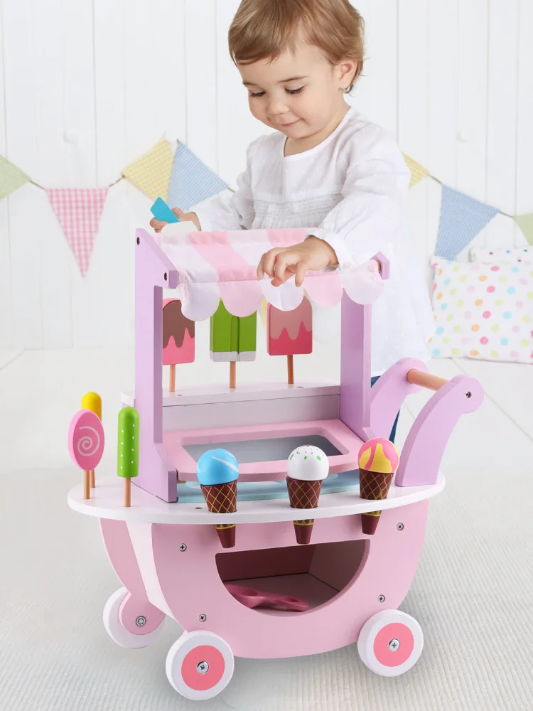 

New Style Play House Toys Ice Cream Trolley Dessert Ice Cream Model Ice Cream Trolley GIRL'S