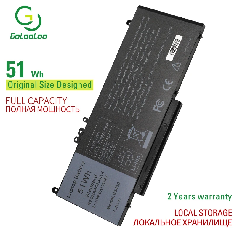 Аккумулятор Golooloo G5M10 для ноутбука DELL Latitude E5250 E5450 E5470 E5550 E5570 8V5GX R9XM9 выход C2 1KY05 7 4 V