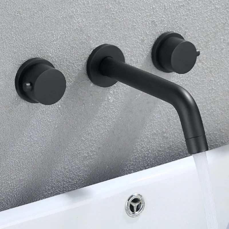 

Yulu Dumb Dark Dress Cold Hot Water Basin Faucet Fission Separation Faucet Both Hold Double Control