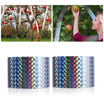 

HOMEMAXS 2 Rolls Bird Repellent Deterrent Scare Double Sided Reflective Tape Bird Scare Ribbon Keep Birds Away from Your Propert