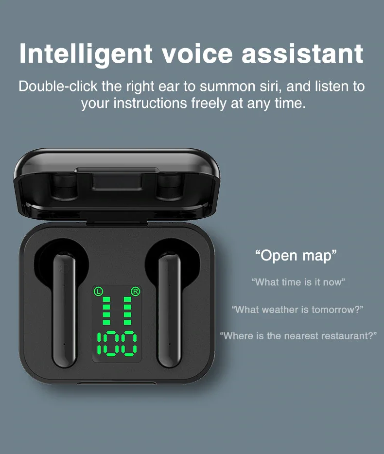 MOLO TWS Bluetooth 5 0 Wireless Headphones Wireless Bluetooth Earphone With Mic Sports Headsets Touch Control Phone Call Earbuds