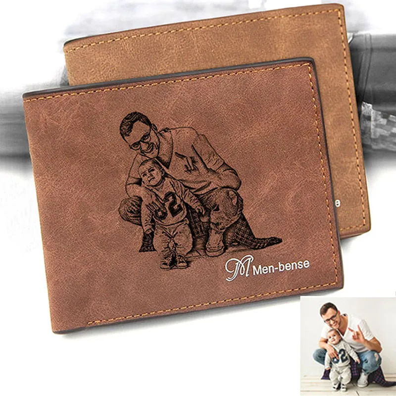 Faux Leather Bi-Fold Wallet,\u00a0German Shepherd Dog Personalized Engraving Included