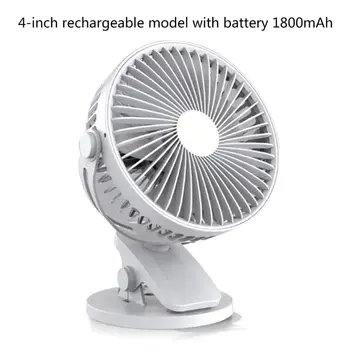 

4/6inch Mini Portable Desk Fan USB Powered or 1800mAh Rechargeable Battery M6CB
