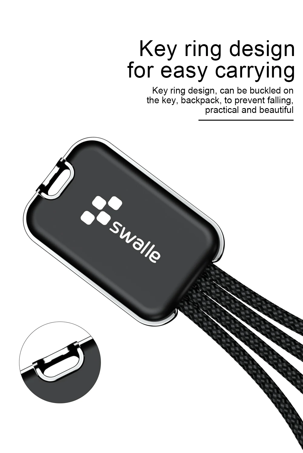Swalle Mini 3 в 1 USB кабель брелок Портативный короткий Micro usb type C мульти зарядное устройство кабель для Xiaomi huawei iPhone Быстрая зарядка