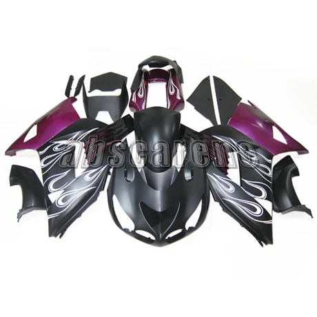 Полный обтекатели для Kawasaki ZX14R ZX-14R ZZ-R1400 2006 2007 2008 2009 2010 2011 из АБС-пластика для мотоцикла кузов матовый цвета: черный, фиолетовый, белый