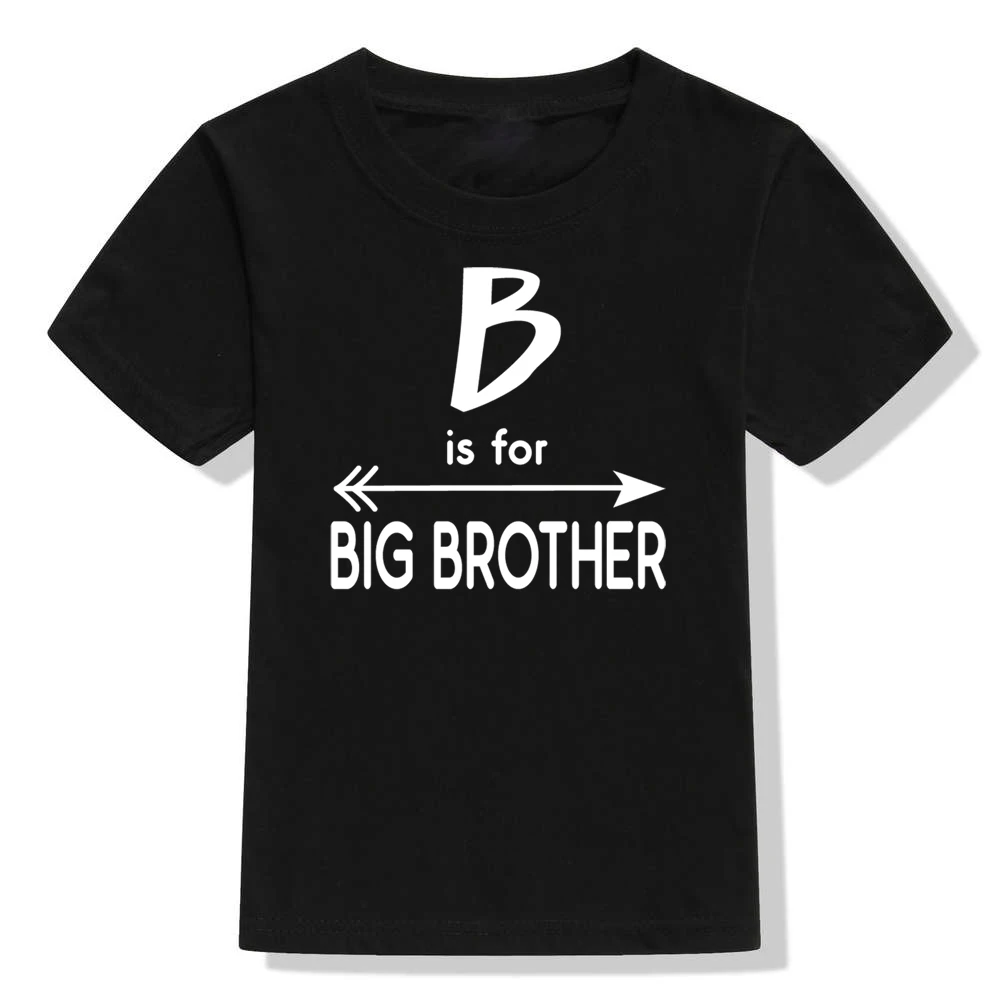 Забавная детская футболка с принтом «B Is for Big Brother» модные футболки для маленьких мальчиков, Детская Повседневная футболка