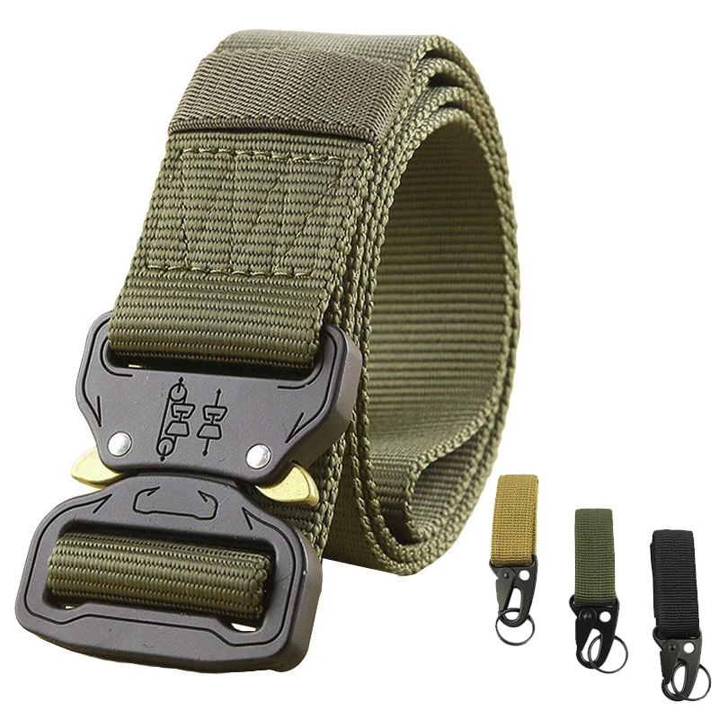 

120-140cm Tactical Belt Military Nylon Belts Men Army SWAT Training Belt Metal Automatic Buckle Waist Strap Hunting Accessories