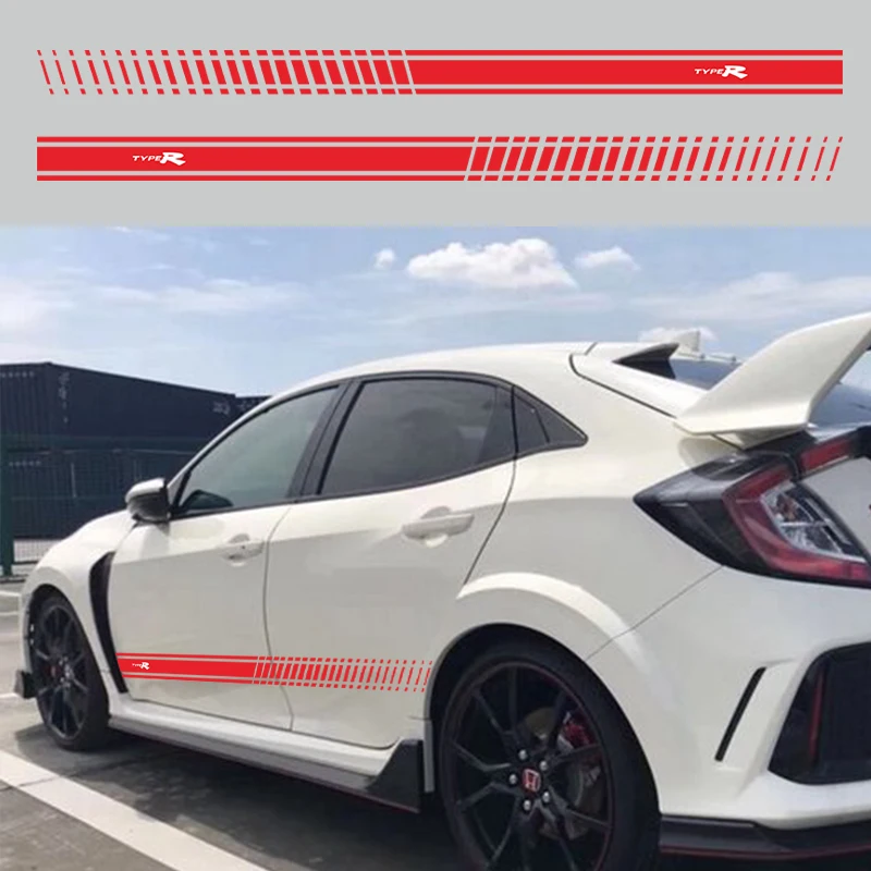 Автомобильная боковая наклейка s для Honda Civic Typer Водонепроницаемая Наклейка Авто Виниловая пленка аксессуары для тюнинга автомобиля