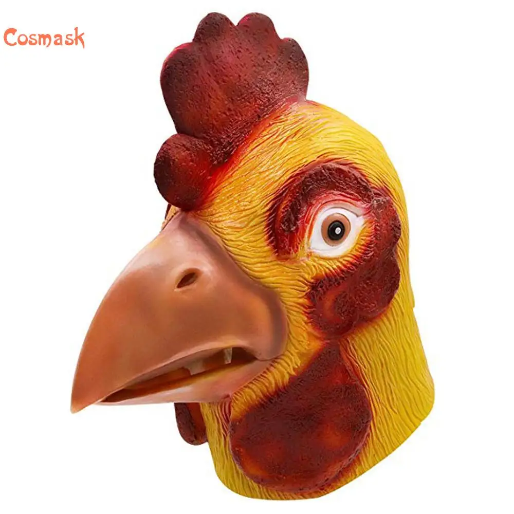 Cosmask куриная маска Хэллоуин новинка вечерние латексная голова животного петух
