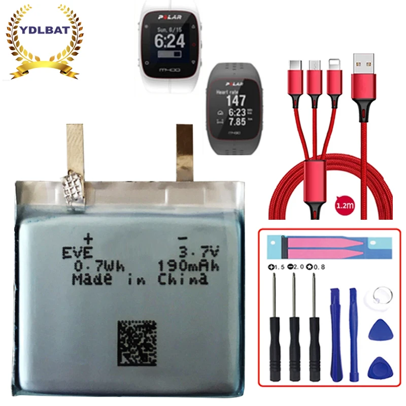 3.8V Battery Core for POLAR M430 M400 GPS Sports Watch New Li Polymer Rechargeable Accumulator