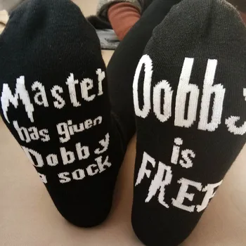 

Funny Socks Master Has Given Dobby Sock Dobby Is Free Socks Cotton Socks Letter Pattern Hip Hop Streetwear Skateboard Harajuku