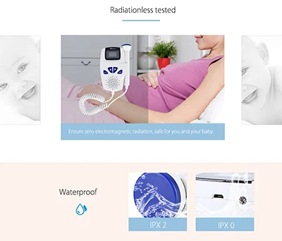 Фетальный допплер ребенка сердцебиение ультразвук беременности портативный детектор звука плода монитор сердечного ритма дропшиппинг