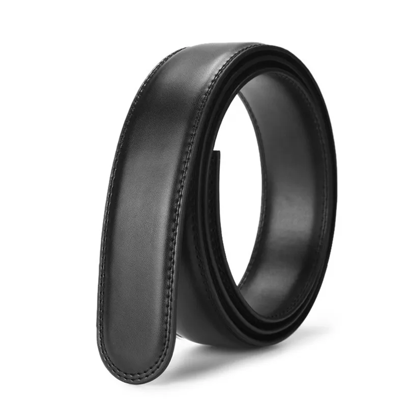 

3.5cm No Buckle Designer Mens Belts Body Cowskin Genuine Leather High Quality Men Automatic Belt Body Black Belt Luxury Strap