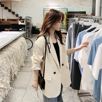 

Photo Shoot 2020 Spring and Autumn New Style Female GIRL'S Suit Jacket Casual Versatile Students Suit Hong Kong Flavor Vintage C