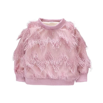As the picture Одежда для маленьких девочек; 3 цвета; модные куртки для девочек с волнистыми кисточками; милое плюшевое пальто для девочек в стиле принцессы; зимняя плотная теплая одежда для малышей - Цвет: As the picture