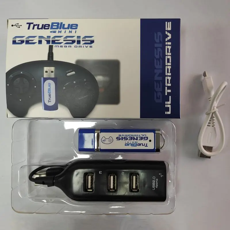 True Blue Mini-Ultradrive Pack sega мини-геймпад игровой usb-хаб для Mega Drive/Genesis2019 Новое поступление 2 игры