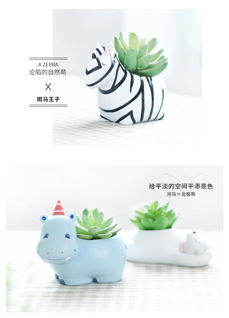 Creative Resin Succulent Plant Pots Mini Flower Pot Decorative Desktop Flowerpot Fairy Garden Home Garden Decoration (14)