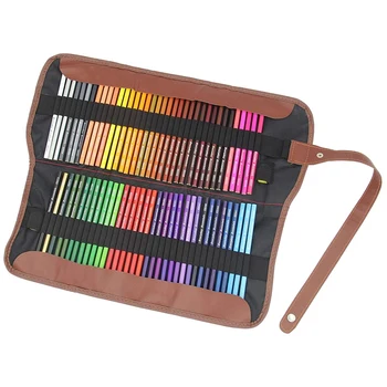 

72 Pcs Individual Colors Premium Colored Pencils Set with Roll Up Pouch Canvas Pen Bag for School Office Artist Sketch