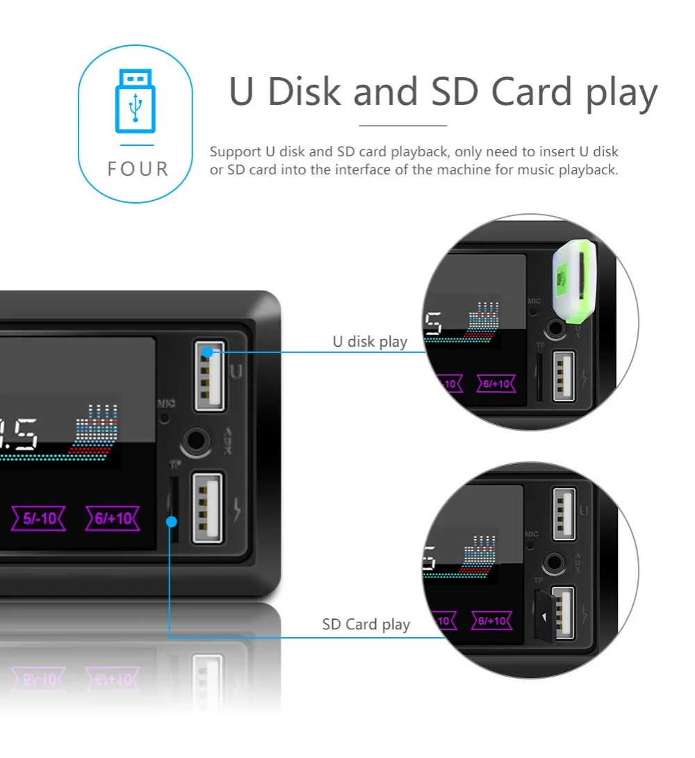 LeeKooLuu 1DIN Сенсорный экран In-Dash автомагнитолы стерео дистанционное управление цифровой Bluetooth аудио музыка стерео 12 В USB FM Mp3 плеер