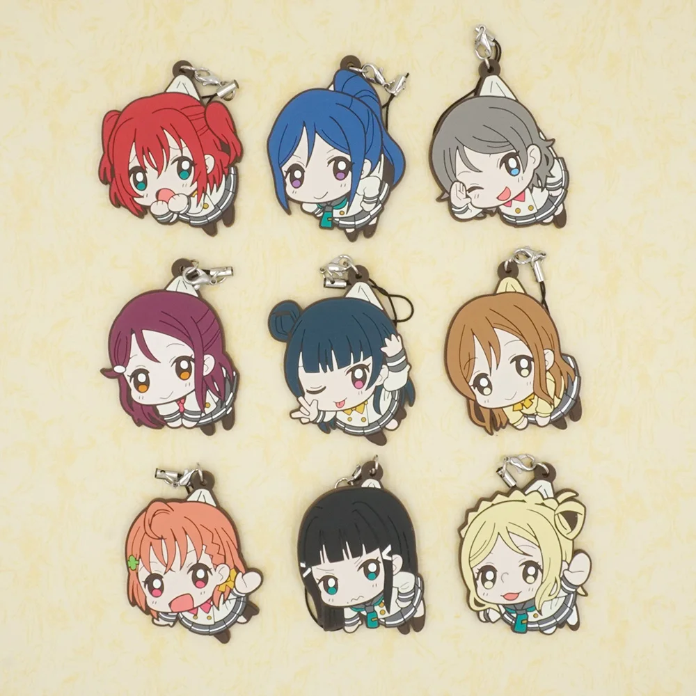 Резиновый брелок для ключей Love Live Aqours Lovelive Sunshine из аниме |