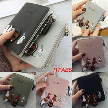 

Fashion Women Leather Cartoon Wallet Purse Long Handbag Clutch Phone Card Holder Cute Mini Purse Multi-color Option