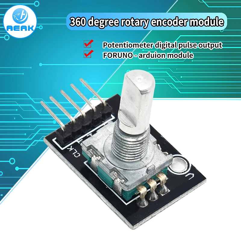 C'EsTBon Codeur Rotatif Module D'encodeur Rotatif à 360 Degrés, Carte De Développement De Commutateur De Capteur De Brique KY-040 Avec Broches (Color : Type-3