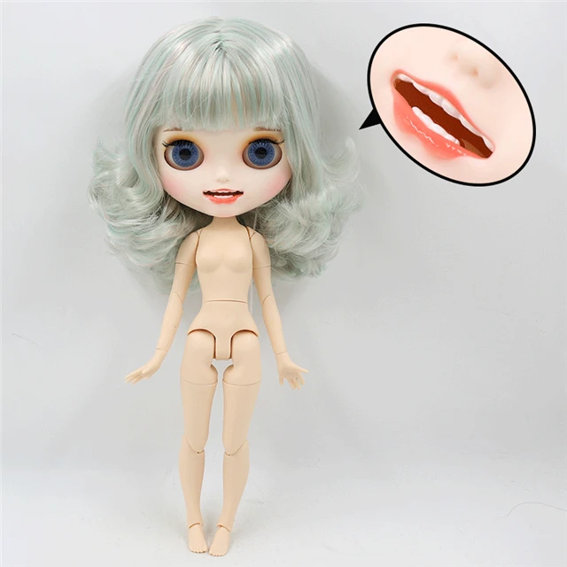 ICY factory шарнирная кукла blyth joint body белая кожа пользовательская кукла заказное лицо матовое лицо с зубами 30 см игрушка - Цвет: nude doll W