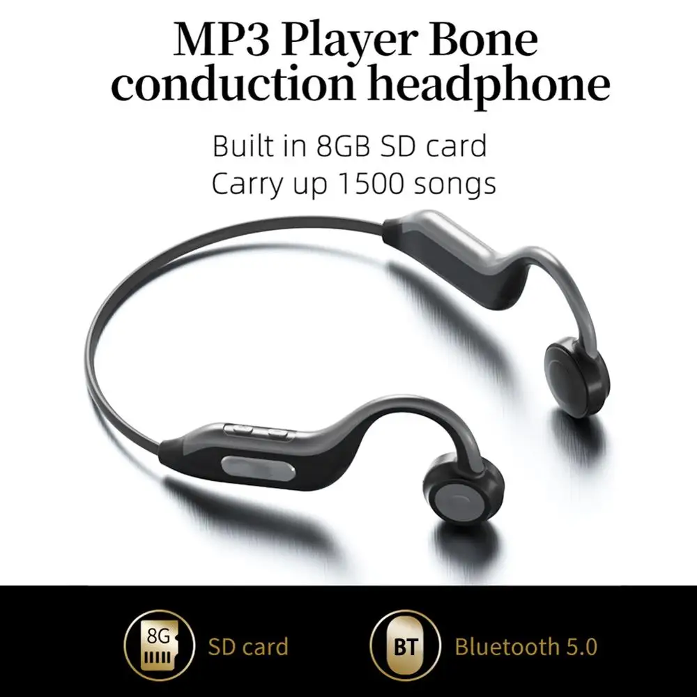 Bluetooth V5.0 B1 костная проводимость беспроводная гарнитура Спорт на открытом воздухе Водонепроницаемая беспроводная гарнитура с микрофоном гарнитура громкой связи