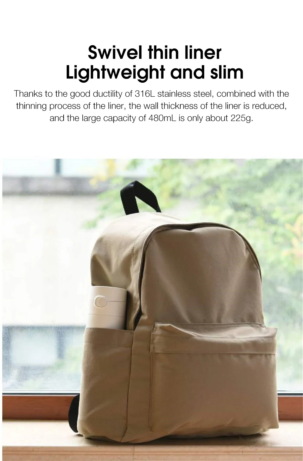 Mijia MJBWB03WC Thermos Cup Long-lasting Insulation Cold Preservation Stainless Steel 316L