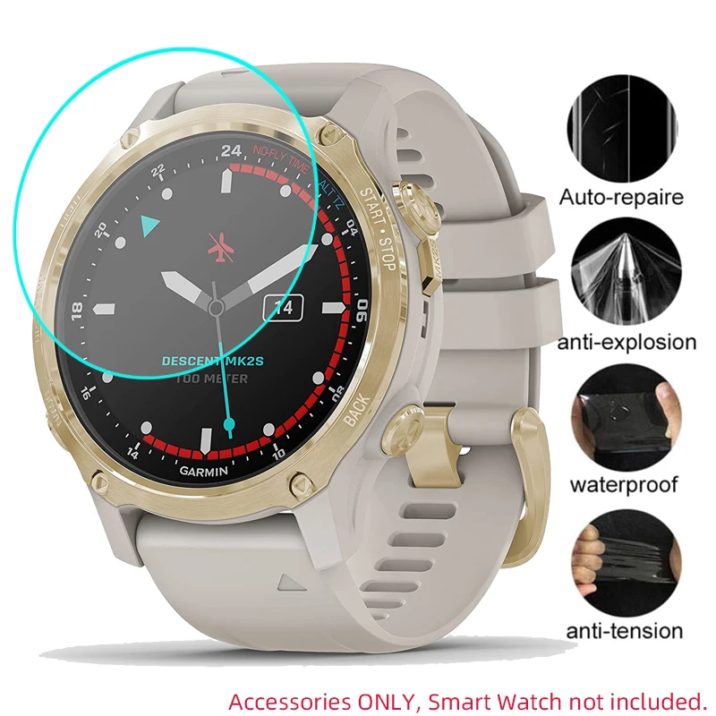 5Pcs Morbido Tpu Trasparente Pellicola Protettiva Smartwatch Guard Per Garmin Descente Mk2S Sport Smart Watch Protezione Dello Schermo Protezione Dell