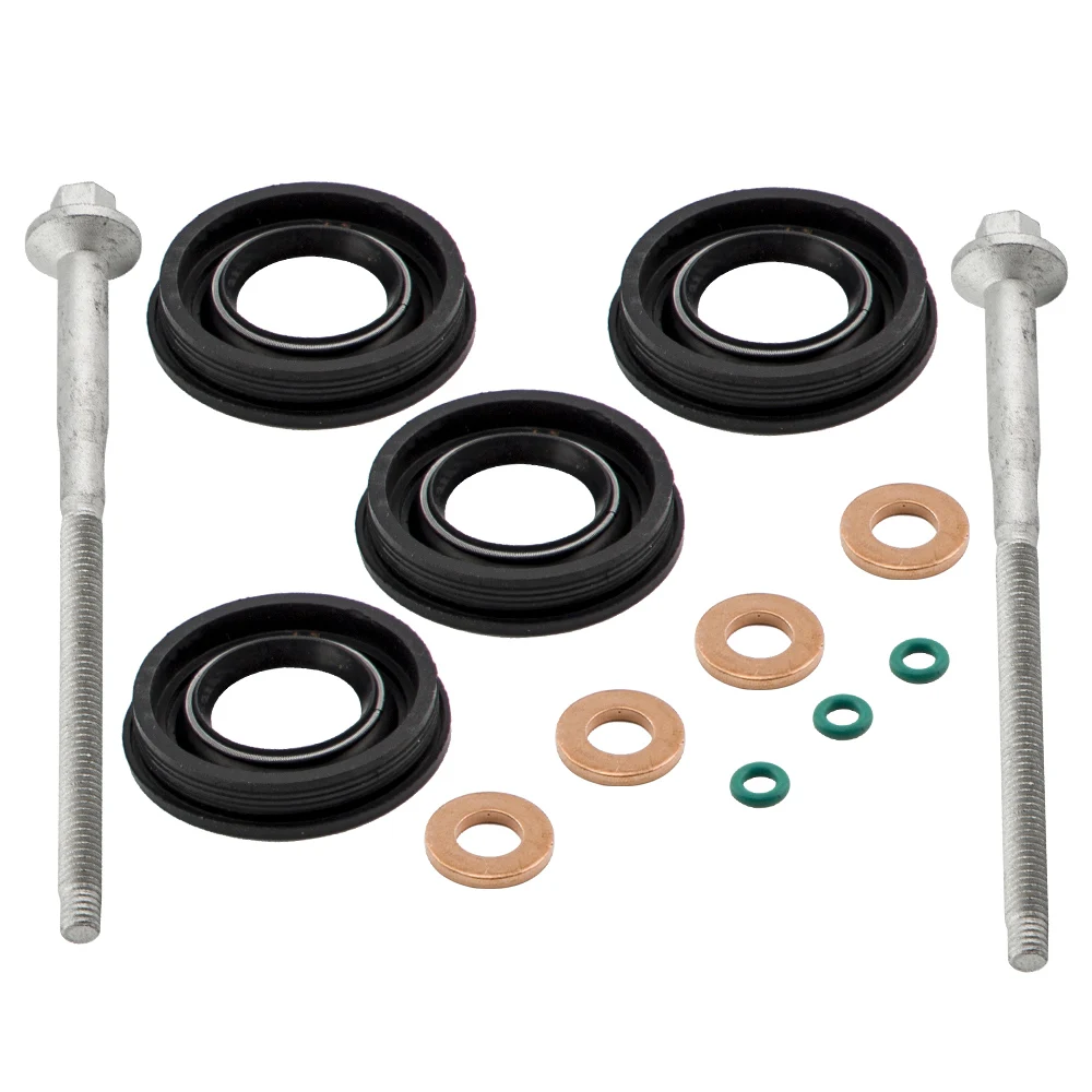 ATIN DIESEL INJECTOR SEAL SET w INJECTOR BOLTS CLAMP FOR FORD TRANSIT MK7 2.2 TDCi SP 