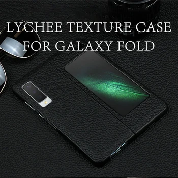 

Leather Case For Samsung Galaxy Fold 5G W20 Foldable Lychee Texture Card Slot Cover Folding Protector