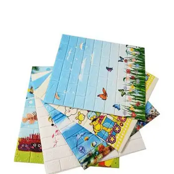 

10 pieces 3D Brick Wall Stickers Wallpaper Decor Foam Waterproof Wall Covering Wallpaper For Kids Living Room DIY Background